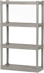 Ability One - Plastic Shelving; Type: Structural Plastic Open Shelving ; Shelf Capacity (Lb.): 75 ; Width (Inch): 32 ; Height (Inch): 54 ; Depth: 13 ; Number of Shelves: 4 - Exact Tool & Supply