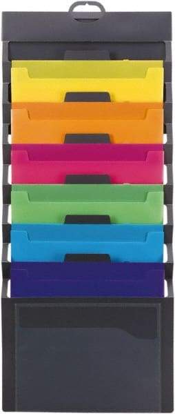 SMEAD - 14-1/4" Wide x 33" High x 1" Deep Polypropylene Wall File - 6 Compartments, Gray - Exact Tool & Supply