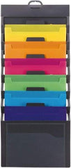 SMEAD - 14-1/4" Wide x 33" High x 1" Deep Polypropylene Wall File - 6 Compartments, Gray - Exact Tool & Supply