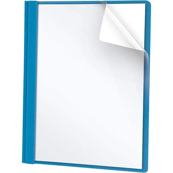UNIVERSAL - 11" Long x 8-1/2" Wide Report Cover with Tang/Prong Binding - Light Blue - Exact Tool & Supply