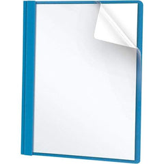 UNIVERSAL - 11" Long x 8-1/2" Wide Report Cover with Tang/Prong Binding - Light Blue - Exact Tool & Supply