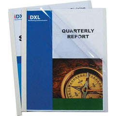 C-LINE - 11" Long x 8-1/2" Wide Report Cover with Binding Bars - White - Exact Tool & Supply