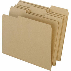 Pendaflex - 11-5/8 x 9-1/2", Letter Size, Natural, File Folders with Top Tab - 11 Point Stock, Assorted Tab Cut Location - Exact Tool & Supply