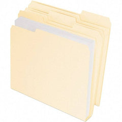 Pendaflex - 11-5/8 x 9-1/2", Letter Size, Manila, File Folders with Top Tab - 11 Point Stock, Assorted Tab Cut Location - Exact Tool & Supply