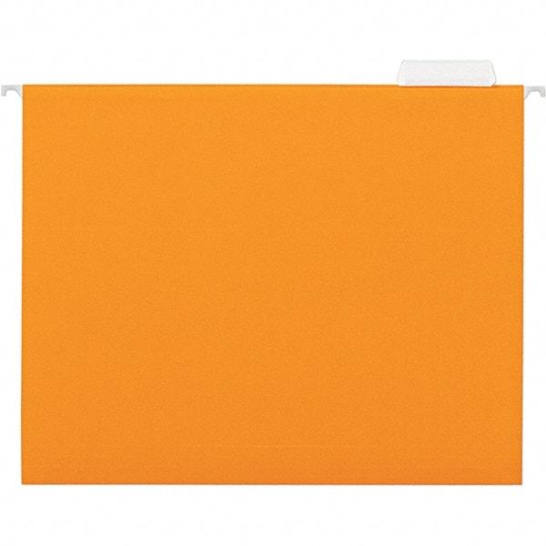UNIVERSAL - 9-1/2x11-3/4", Letter Size, Orange, Hanging File Folder - 11 Point Stock, 1/5 Tab Cut Location - Exact Tool & Supply