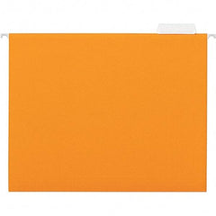UNIVERSAL - 9-1/2x11-3/4", Letter Size, Orange, Hanging File Folder - 11 Point Stock, 1/5 Tab Cut Location - Exact Tool & Supply
