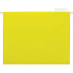 UNIVERSAL - 9-1/2x11-3/4", Letter Size, Yellow, Hanging File Folder - 11 Point Stock, 1/5 Tab Cut Location - Exact Tool & Supply