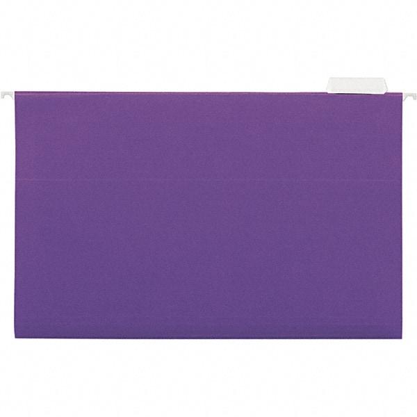 UNIVERSAL - 9-1/2x11-3/4", Legal, Violet, Hanging File Folder - 11 Point Stock, 1/5 Tab Cut Location - Exact Tool & Supply
