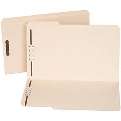 UNIVERSAL - 8-1/2 x 14", Legal, Manila, File Folders with Top Tab - 11 Point Stock, Assorted Tab Cut Location - Exact Tool & Supply