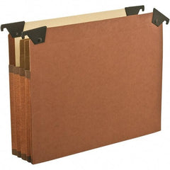 Pendaflex - 12 x 10", Letter Size, Brown, Hanging File Folder - 1/5 Tab Cut Location - Exact Tool & Supply