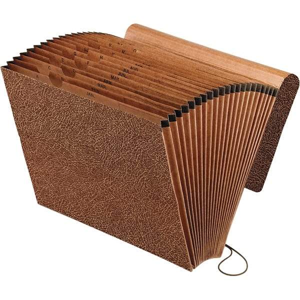 Pendaflex - 12 x 10", Letter Size, Redrope, Expandable File Folders with Elastic Cord Closure - Assorted Tab Cut Location - Exact Tool & Supply