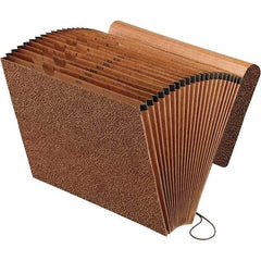 Pendaflex - 12 x 10", Letter Size, Redrope, Expandable File Folders with Elastic Cord Closure - Assorted Tab Cut Location - Exact Tool & Supply
