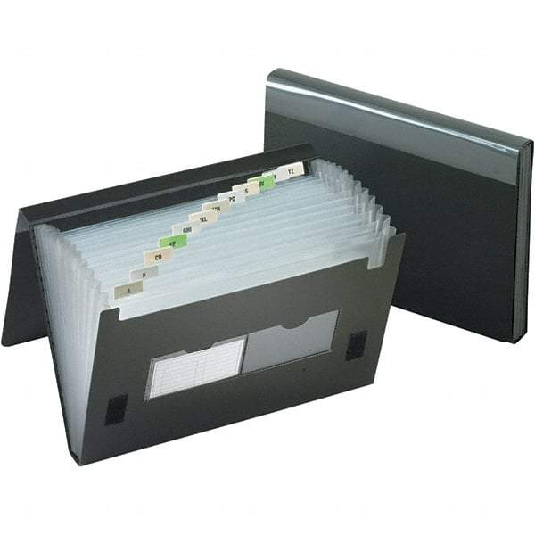 Pendaflex - 13 x 9-1/2", Letter Size, Black, A-Z Indexed Expanding Files - Assorted Tab Cut Location - Exact Tool & Supply