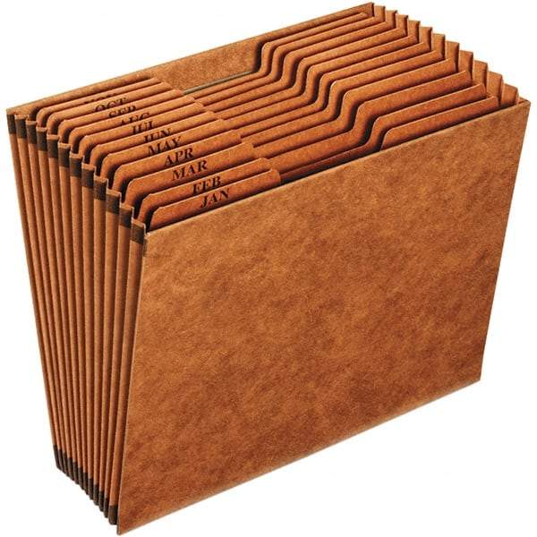 Pendaflex - 12 x 10", Letter Size, Brown, Expansion Folders - 1/3 Tab Cut Location - Exact Tool & Supply