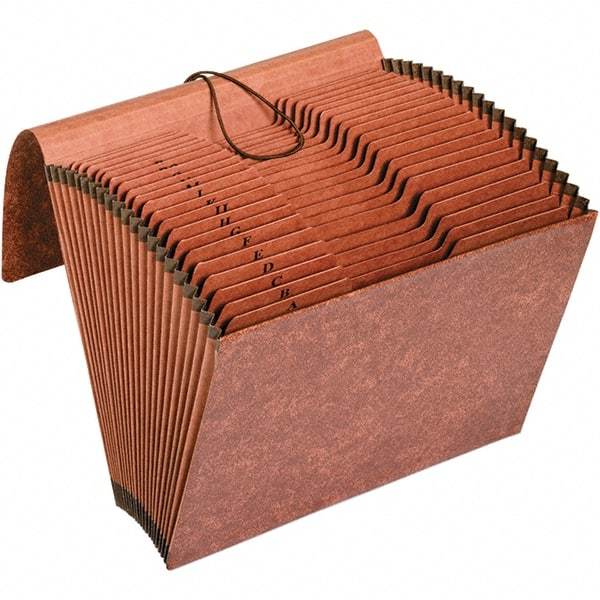 Pendaflex - 12 x 10", Letter Size, Brown, Expandable File Folders with Elastic Cord Closure - 1/3 Tab Cut Location - Exact Tool & Supply