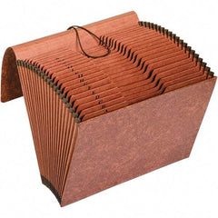 Pendaflex - 12 x 10", Letter Size, Brown, Expandable File Folders with Elastic Cord Closure - 1/3 Tab Cut Location - Exact Tool & Supply
