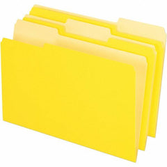 Pendaflex - 14-5/8 x 9-3/16", Legal, Yellow, File Folders with Top Tab - 11 Point Stock, Assorted Tab Cut Location - Exact Tool & Supply