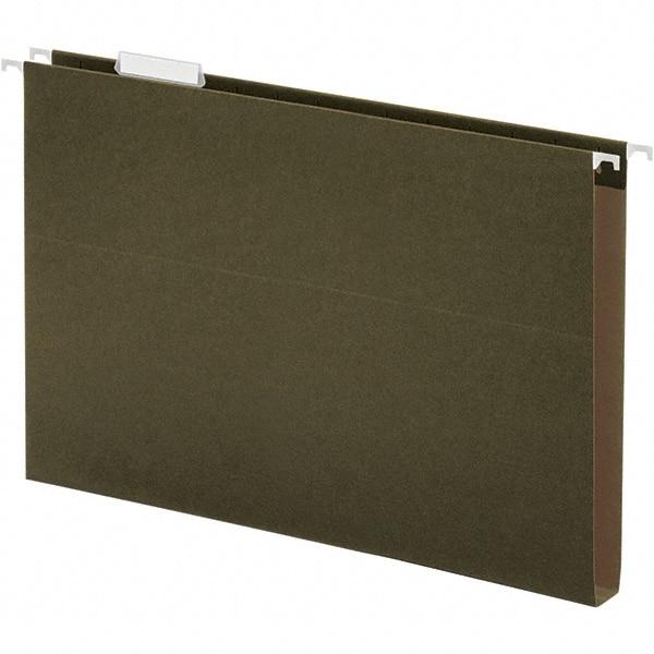 UNIVERSAL - 9-1/2x11-3/4", Legal, Standard Green, Hanging File Folder - 11 Point Stock, 1/5 Tab Cut Location - Exact Tool & Supply