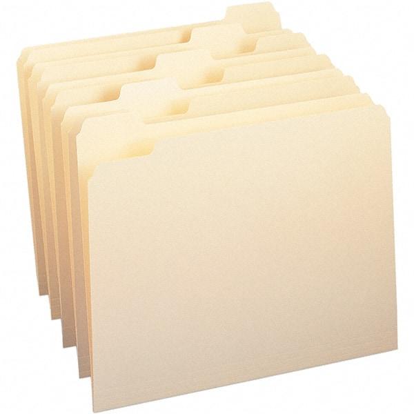 SMEAD - 11-5/8 x 9-1/2", Letter Size, Manila, File Folders with Top Tab - 11 Point Stock, Assorted Tab Cut Location - Exact Tool & Supply
