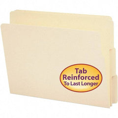 SMEAD - 12-1/4 x 9-1/2", Letter Size, Manila, File Folders with End Tab - 11 Point Stock, Assorted Tab Cut Location - Exact Tool & Supply