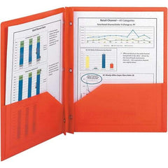 SMEAD - 11 x 8-1/2", Letter Size, Red, Two Pocket Folder - Exact Tool & Supply
