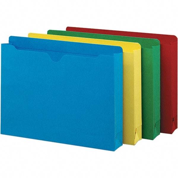 SMEAD - 11-3/4 x 9-1/2", Letter Size, Assorted Colors, File Folders with Top Tab - 11 Point Stock, Straight Tab Cut Location - Exact Tool & Supply