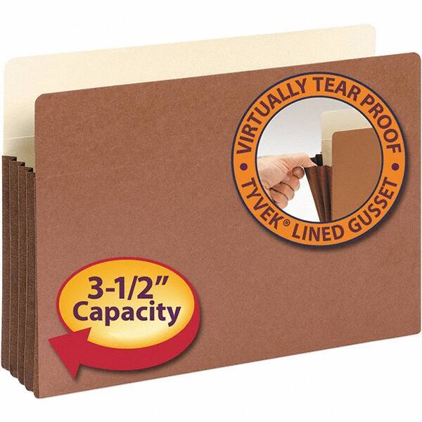 SMEAD - 14-3/4 x 9-1/2", Legal, Redrope, 3-1/2" Expanding Wallet - 11 Point Stock, Straight Tab Cut Location - Exact Tool & Supply