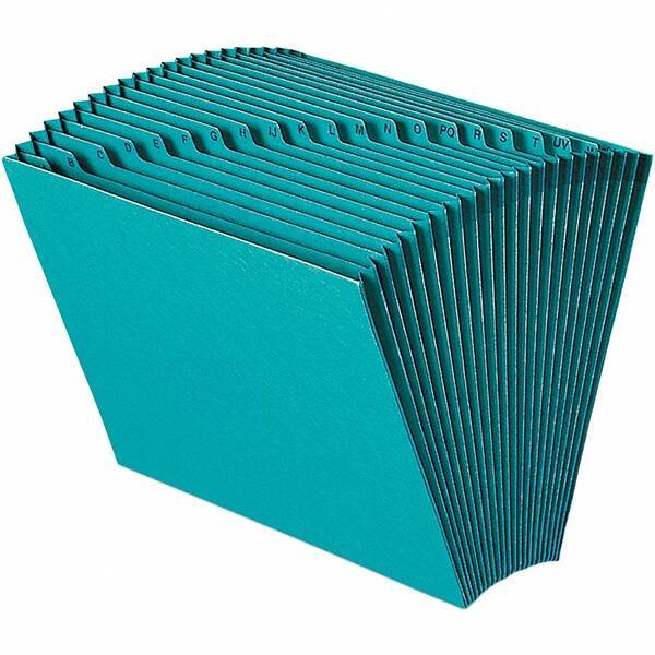 SMEAD - 12 x 10", Letter Size, Teal, A-Z Indexed Expanding Files - Assorted Tab Cut Location - Exact Tool & Supply