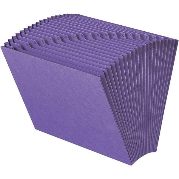 SMEAD - 12 x 10", Letter Size, Purple, A-Z Indexed Expanding Files - Assorted Tab Cut Location - Exact Tool & Supply