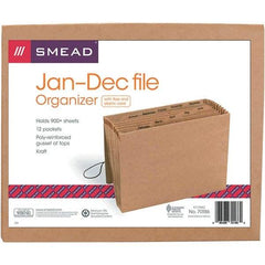 SMEAD - 12 x 10", Letter Size, Kraft, Expansion Folders - Assorted Tab Cut Location - Exact Tool & Supply