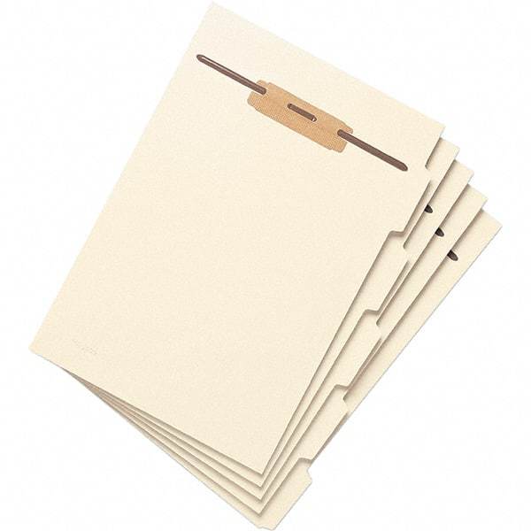 SMEAD - 11-3/4 x 9-1/2", Letter Size, Manila, Classification Folders with Top Tab Fastener - 11 Point Stock, Assorted Tab Cut Location - Exact Tool & Supply