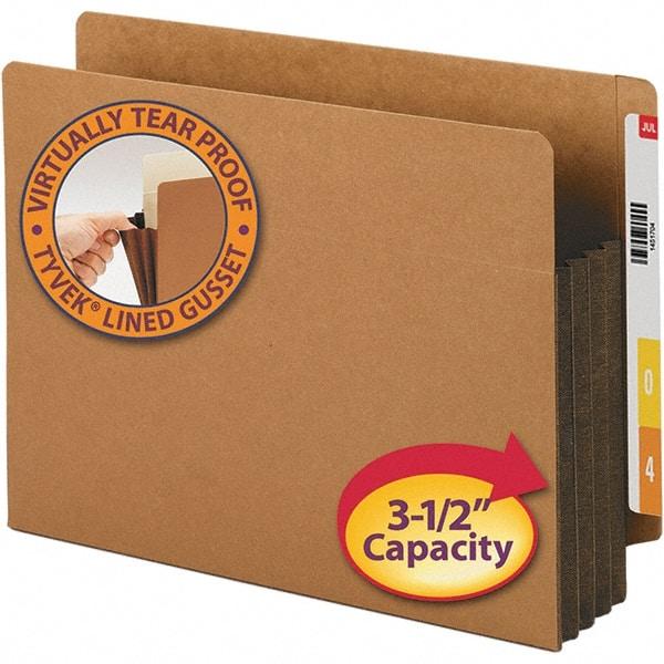 SMEAD - 12-1/4 x 9-1/2", Letter Size, Dark Brown, 3-1/2" Expanding Wallet - Straight Tab Cut Location - Exact Tool & Supply