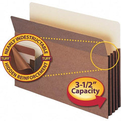 SMEAD - 14-3/4 x 9-1/2", Legal, Redrope, 3-1/2" Expanding Wallet - Straight Tab Cut Location - Exact Tool & Supply