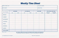 TOPS - 8-1/2" High x 5-1/2" Wide Weekly Time Sheets - Purple, White, Use with Manual Entries - Exact Tool & Supply