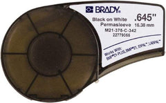Brady - 0.645" Wide, White Heat Shrinkable Polyolefin Heat Shrink Tubing - For BMP21 Plus Portable Label Printer, IDPAL Handheld Label Maker - Exact Tool & Supply