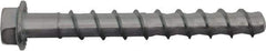 Powers Fasteners - 1/2" Diam, 1/2" Drill, 5" OAL, 3-3/16" Min Embedment Machine Screw Anchor Concrete Anchor - 1018 Case Hardened Steel, Galvanized Finish, Hex Head, Hex Drive - Exact Tool & Supply