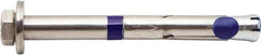 Powers Fasteners - 1/4" Diam, 1/4" Drill, 1-3/4" OAL, 2" Min Embedment Sleeve Concrete Anchor - 304 Stainless Steel, Hex Head, Hex Drive, 1-3/4" Thread Length - Exact Tool & Supply