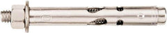 Powers Fasteners - 1/2" Diam, 1/2" Drill, 2-1/2" OAL, 1-1/8" Min Embedment Sleeve Concrete Anchor - 304 Stainless Steel, Hex Head, Hex Drive, 2-1/2" Thread Length - Exact Tool & Supply