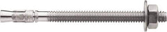Powers Fasteners - 1/2" Diam, 1/2" Drill, 4-1/2" OAL, 2-3/4" Min Embedment Wedge Expansion Concrete Anchor - 304 Stainless Steel, Hex Nut Head, Hex Drive, 2-3/4" Thread Length - Exact Tool & Supply
