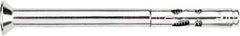 Powers Fasteners - 1/4" Diam, 5/16" Drill, 2-1/4" OAL, 1-3/4" Min Embedment Sleeve Concrete Anchor - 1018 Steel, Zinc-Plated Finish, Flat Head, Combination Slotted/Phillips Drive, 2-1/4" Thread Length - Exact Tool & Supply