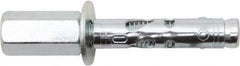 Powers Fasteners - 1/2" Diam, 1/2" Drill, 2-1/4" OAL, 2" Min Embedment Sleeve Concrete Anchor - 1018 Steel, Zinc-Plated Finish, Hex Head, Hex Drive, 2-1/4" Thread Length - Exact Tool & Supply