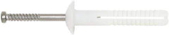Powers Fasteners - 1/4" Diam, 1/4" Drill, 1-1/2" OAL, 3-5/8" Min Embedment Hammer Drive Concrete Anchor - 304 Nylon/Stainless Steel, Flat Head, Hammer Drive - Exact Tool & Supply