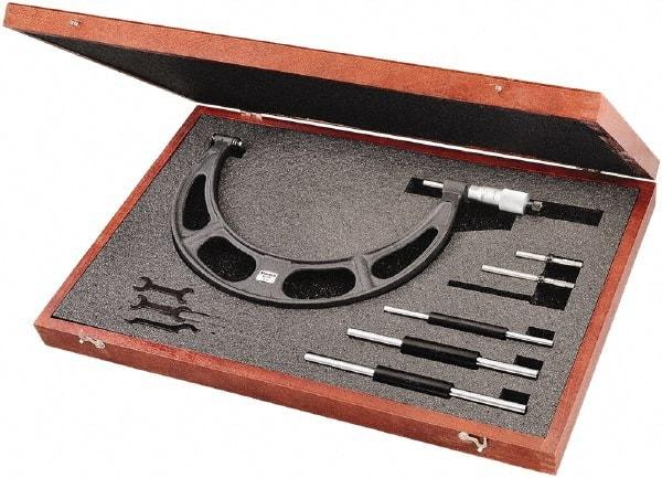 Starrett - Interchangeable-Anvil Micrometers Operation Type: Mechanical Minimum Measurement (Decimal Inch): 6.0000 - Exact Tool & Supply