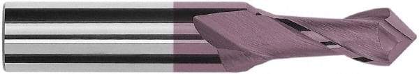 Magafor - 1.7mm Diam, 0.134" LOC, 2 Flute, 90° Point Angle, Solid Carbide Drill Mill - Hard'X Finish, 1-1/2" OAL, 0.118" Shank Diam - Exact Tool & Supply