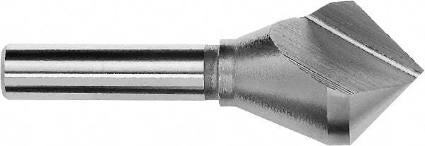 Magafor - 1-1/4" Head Diam, 1/2" Shank Diam, 1 Flute 82° Cobalt Countersink - Uncoated, 2-3/4" OAL, Single End, Straight Shank, Right Hand Cut - Exact Tool & Supply