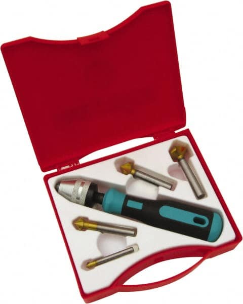 Magafor - 4 Piece, 1/4 to 0.807" Head Diam, 90° Included Angle, Three Flute Countersink Set - Exact Tool & Supply