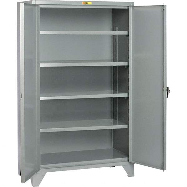 Little Giant - 4 Shelf Storage Cabinet - Steel, 60" Wide x 32" Deep x 78" High - Exact Tool & Supply