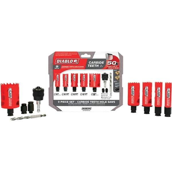 Freud - Hole Saw Kits Minimum Saw Diameter (Inch): 1 Maximum Saw Diameter (Inch): 2 - Exact Tool & Supply