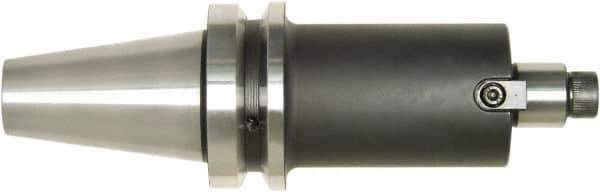 Bilz - HSK100A Taper Shank 1-1/2" Pilot Diam Shell Mill Holder - 2-1/2" Flange to Nose End Projection, 3.38" Nose Diam, 3/4-16 Lock Screw, Through-Spindle Coolant - Exact Tool & Supply