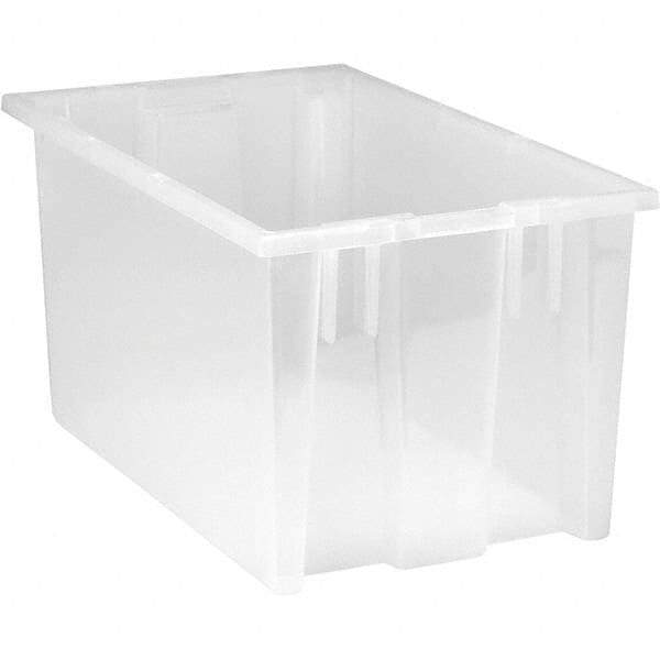 Quantum Storage - 90 Lb Load Capacity Clear Polypropylene Tote Container - Stacking, Nesting, 9" Long x 11" Wide x 18" High - Exact Tool & Supply